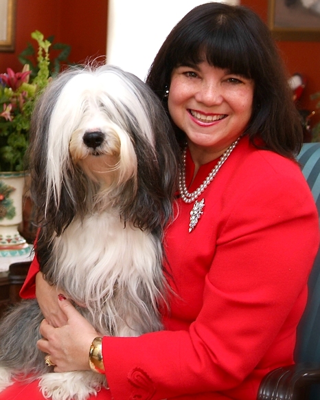 Woman With Bearded Collie